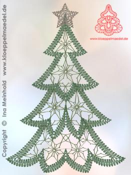 Preview: 523 Klöppelbrief Ganz großer Tannenbaum "Sterne"